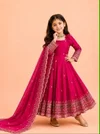 Oc 252 Fendy Sillk Sequence Embroidery Work Girls Kids Wear